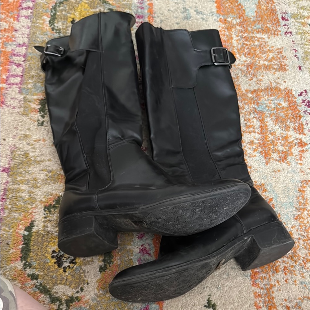 Sam & Libby Black Heeled Boots